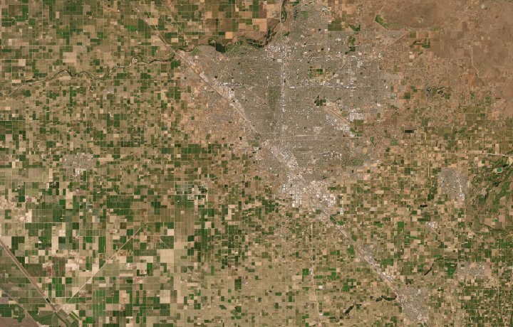 Satellite map of California's Central Valley