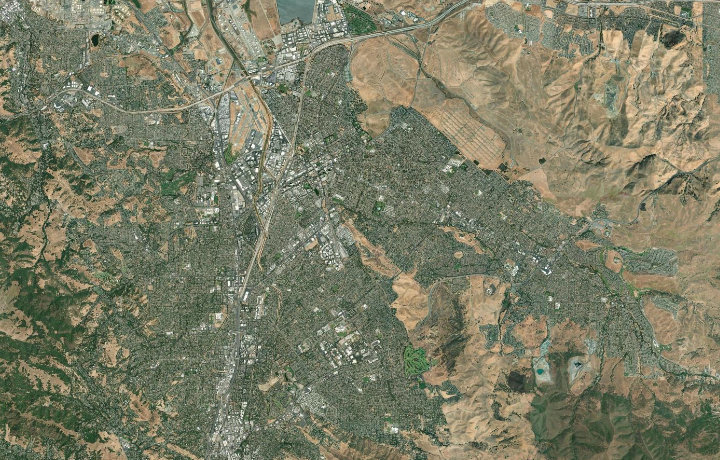 Satellite map of Concord, California