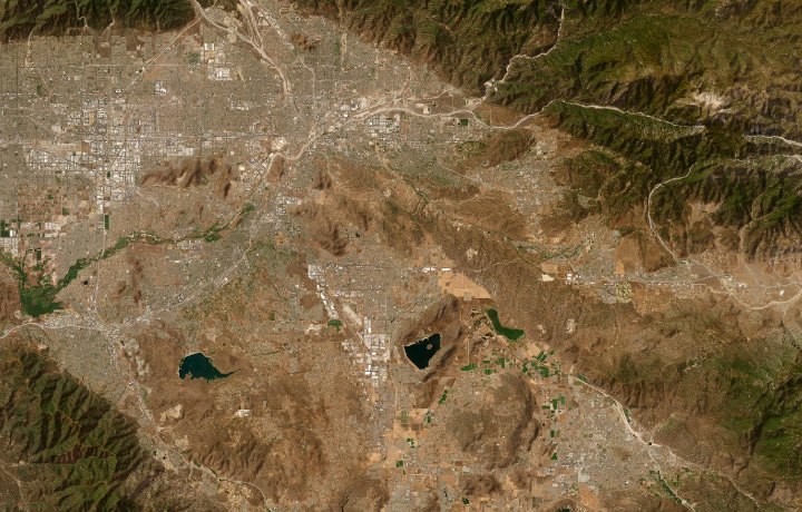 Satellite map of the Inland Empire, California