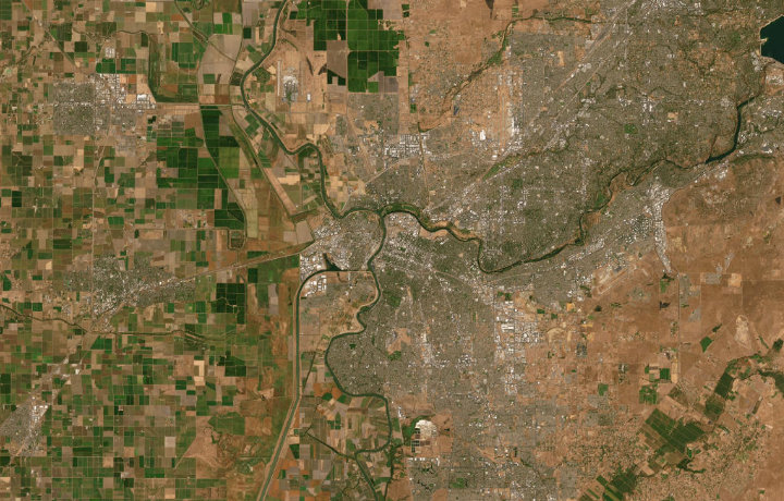 Satellite map of Sacramento, California