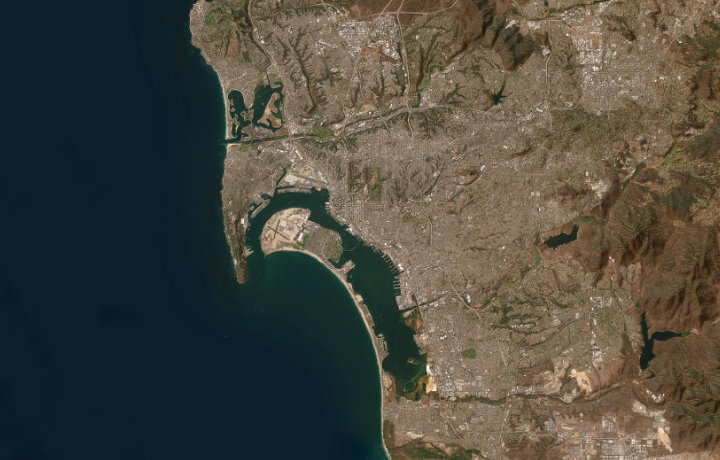 Satellite map of San Diego, California